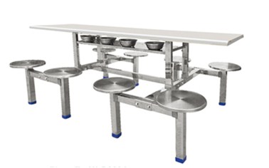 八位圆盘不锈钢餐桌