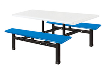  六位玻璃钢条凳餐桌