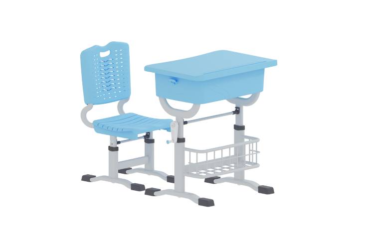 塑钢摇把桌椅带篮