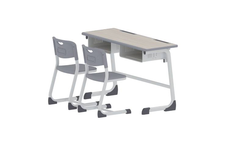 双人C型固定桌椅